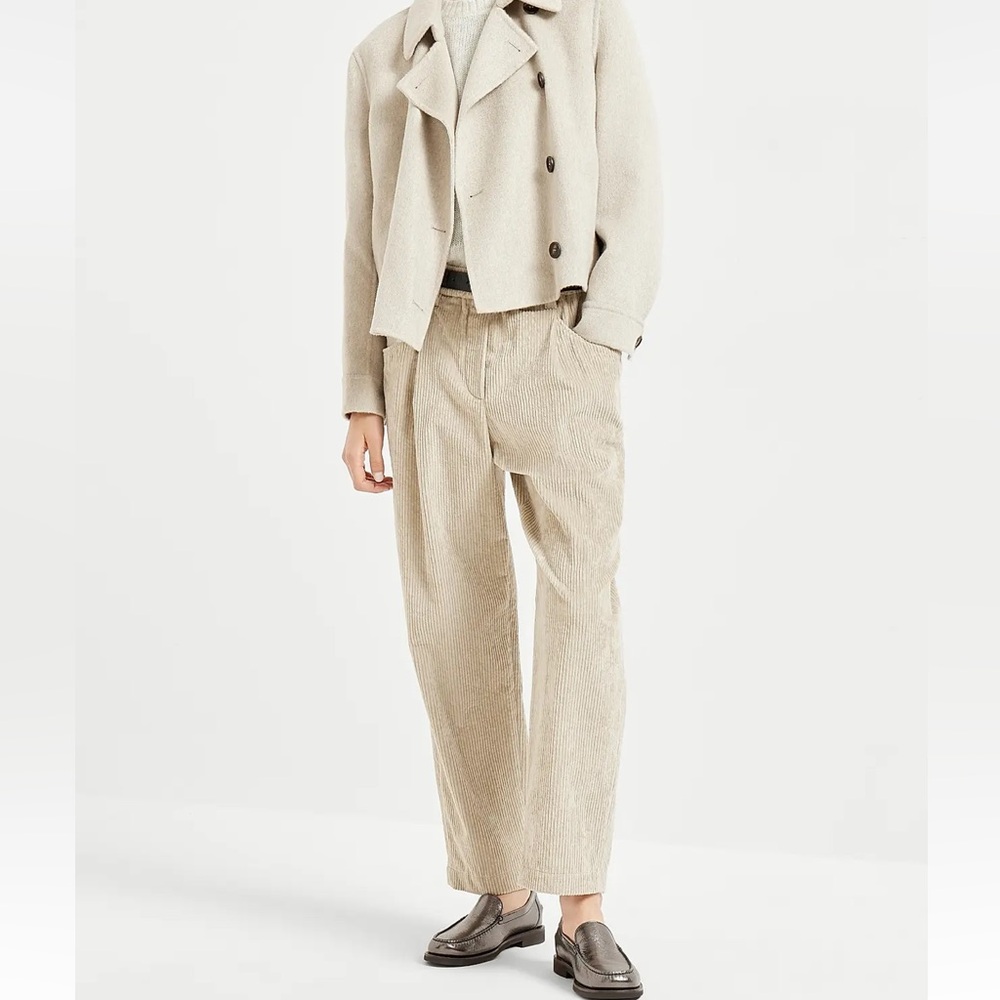 NWOT Brunello Cucinelli Cotton Corduroy Baggy Trousers
